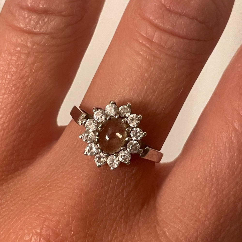 Sterling silver cubic zirconia ring size 8